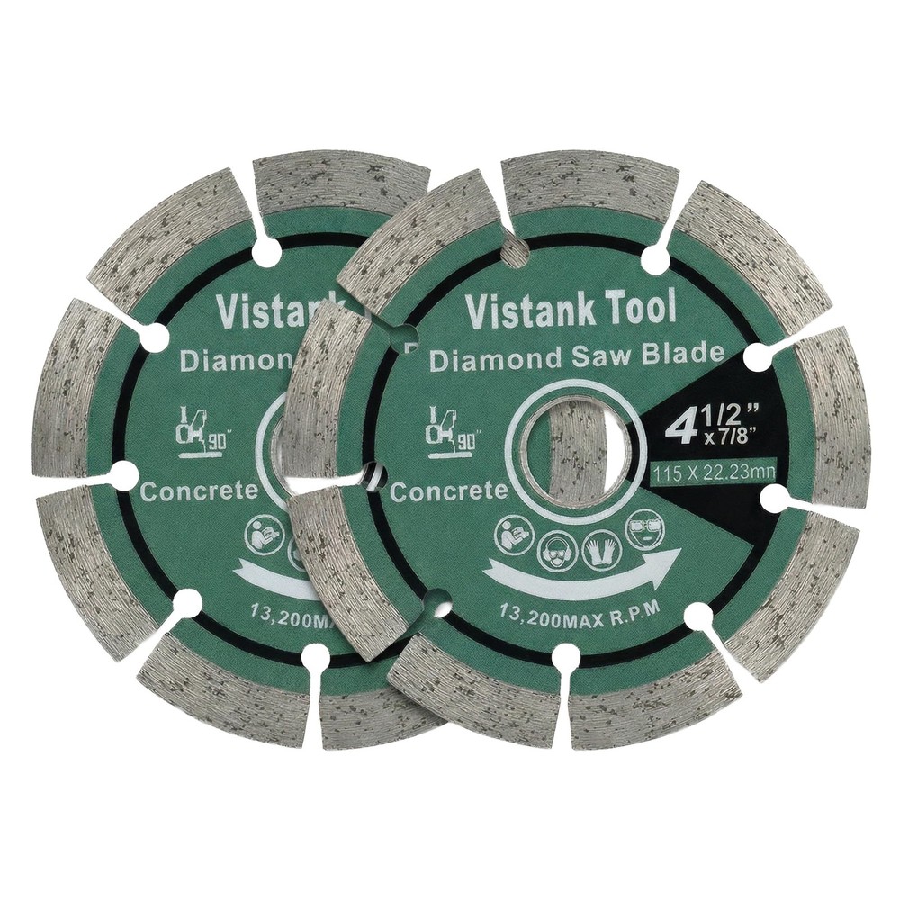 4.5" (115mm/4 1/2") Diamond Blade for Angle Grinder, 2-Pack Segmented Concret...
