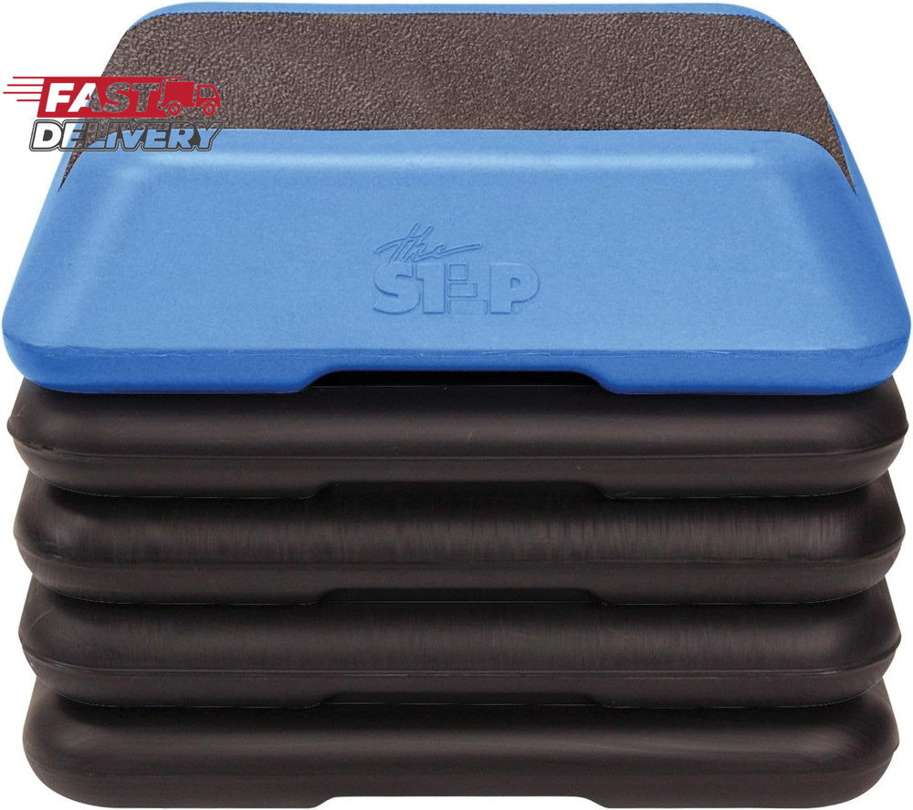 The Step Adjustable High Step Aerobic Platform with 4 Risers, Home Gym Workout E