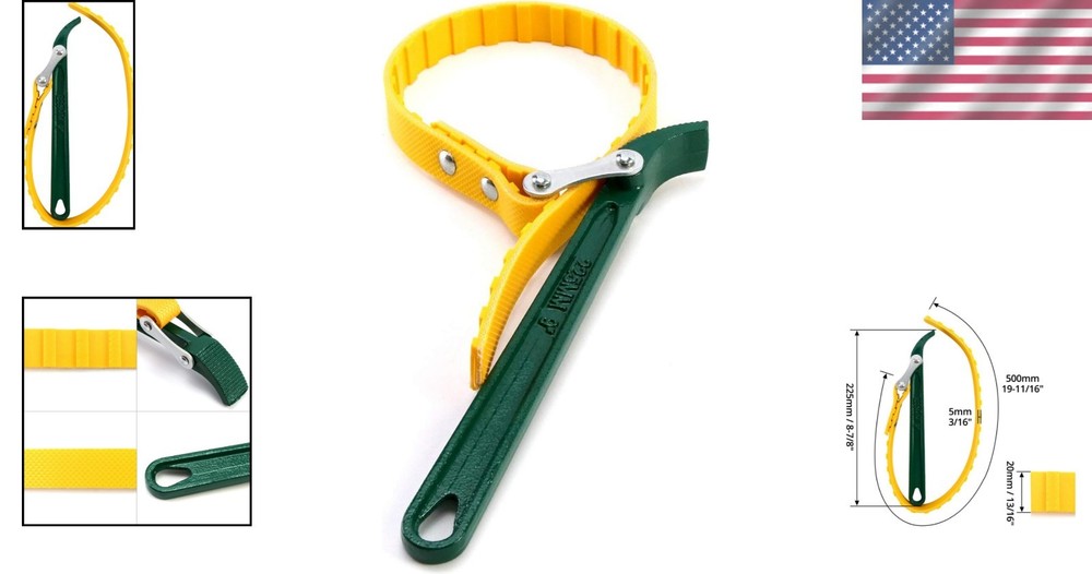 9" Durable Strap Wrench with Adjustable 19 11/16" Rubber Strap, Multi-Purpose