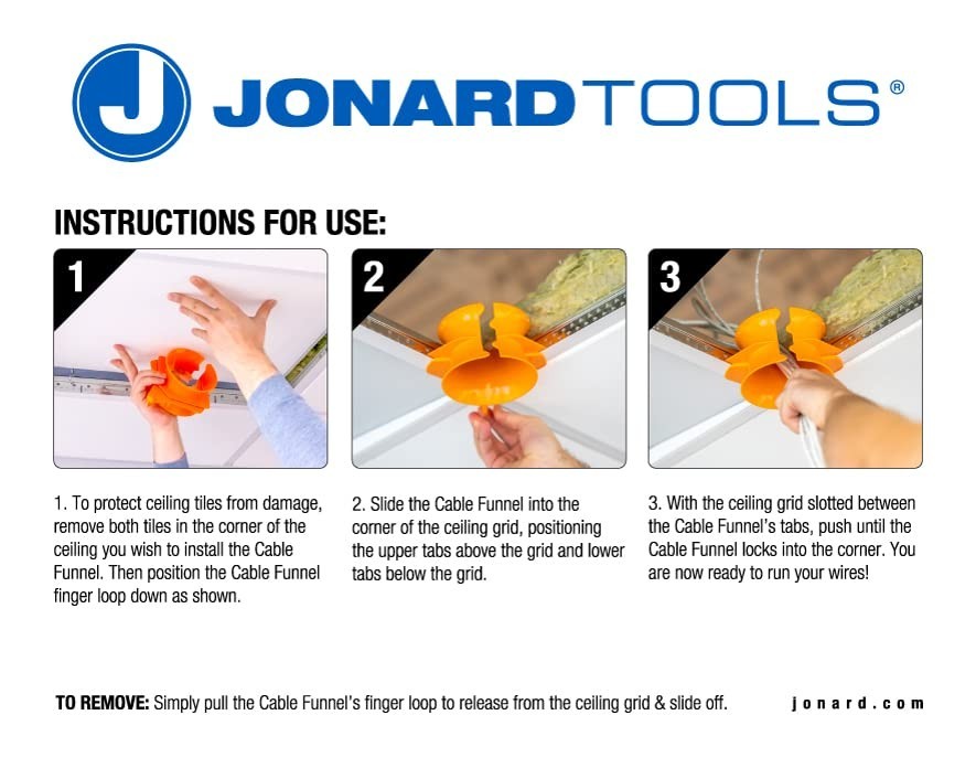 Cable Funnel Drop Ceiling Protector for Safe and Organized Wire Installation