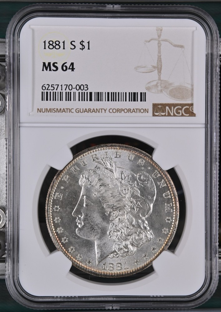 1881 S Morgan Silver Dollar NGC MS-64