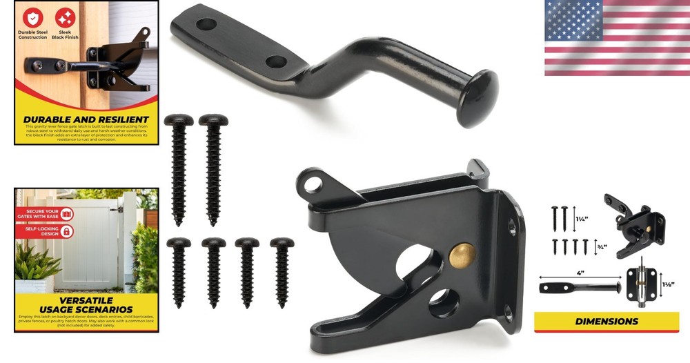Versatile Garden Gate Latch with Automatic Locking and Quick Install Features