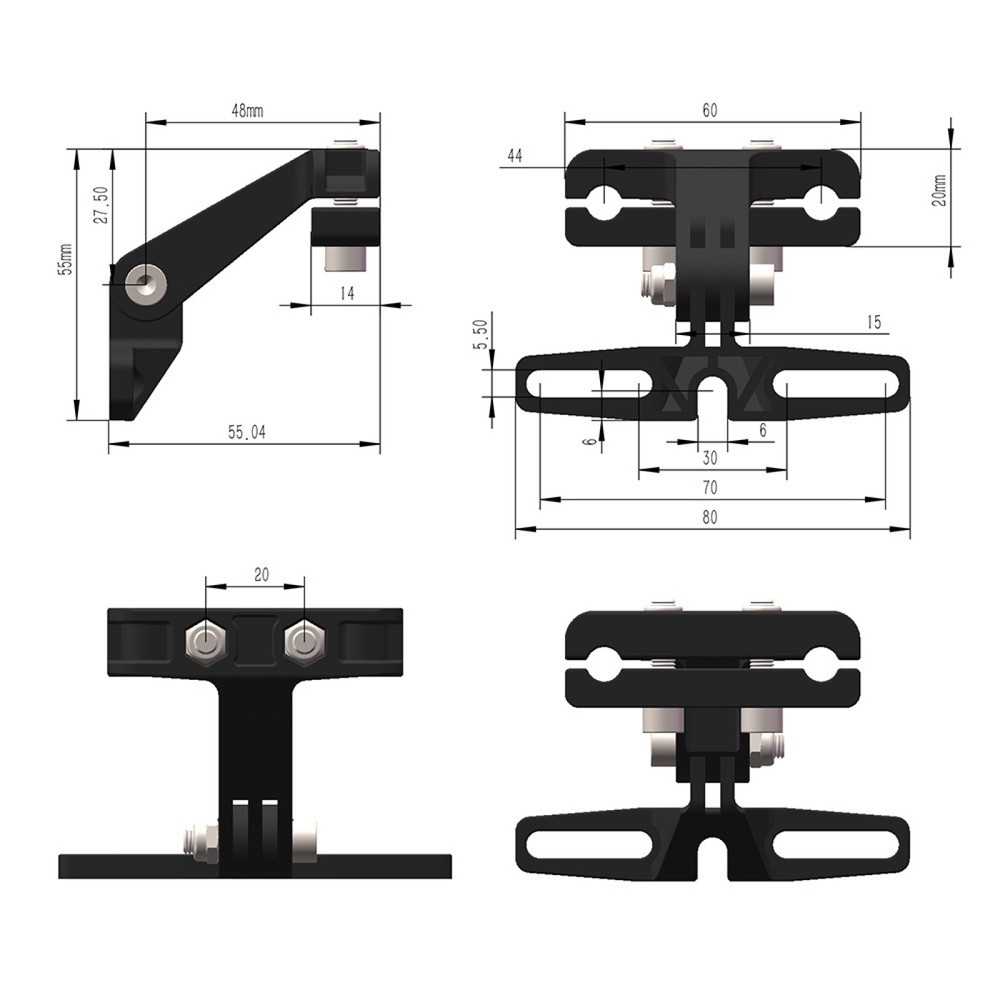 Camera Bicycle Saddle Rail Light Mount Holder Bracket Base For Gopro Camera E