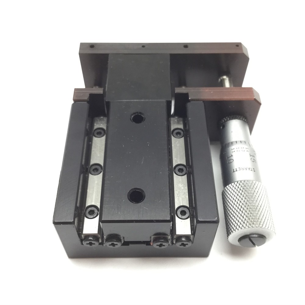 Parker CR4052 Cross Roller Linear Positioning Stage, With Starrett Micrometer