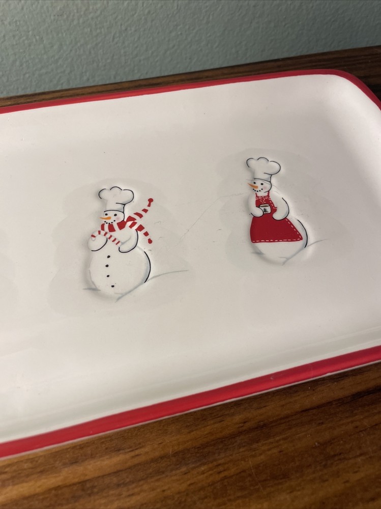 NWT Williams-Sonoma Snowman Platter w/4 Snowmen