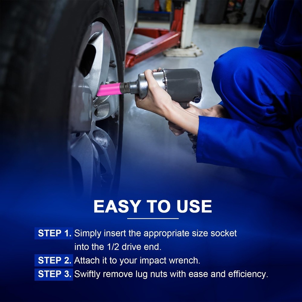 1/2 Inch Drive Wheel Protector Impact Socket Set, 5PCS Impact Lug Nut Socket ...