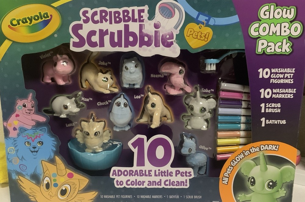 🥥 Crayola Scribble Scrubbies Glow Combo Pack Adorable Little Pets🆕AS SHOWN👇