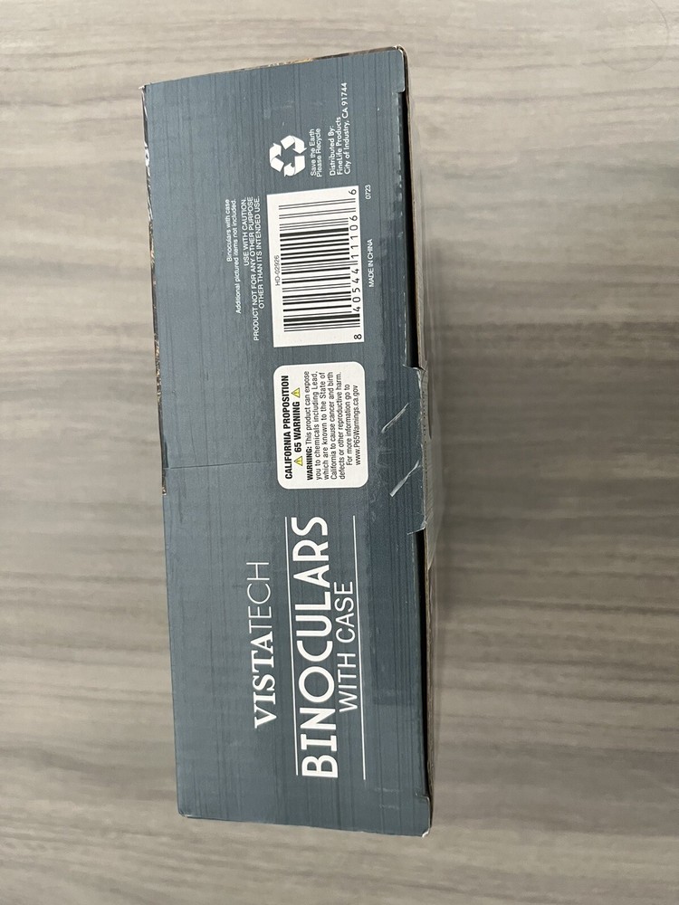 Vistatech Binoculars With Carrying Case And Built In Compass New Open Box