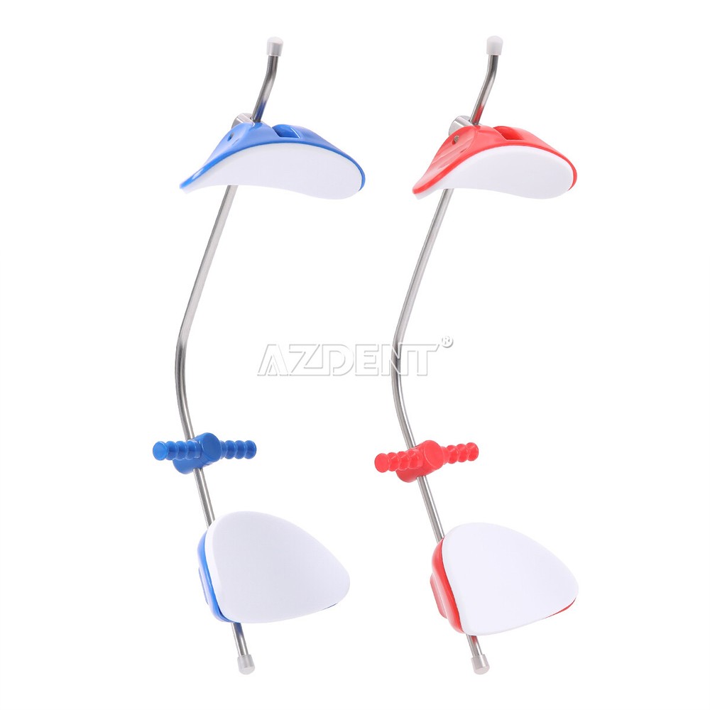 Dental Adjustable Orthodontic Forward Reverse Pull Headgear Single Pole Blue/Red