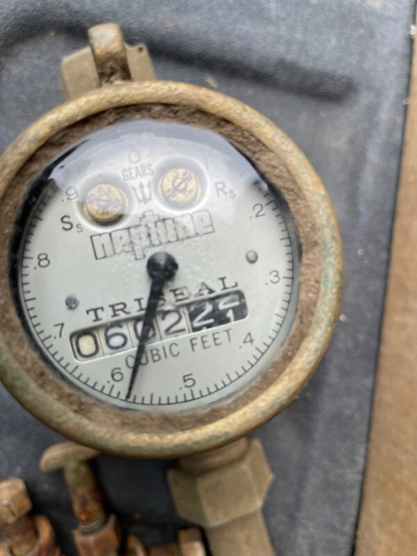Vintage Brass Water Meter Neptune Trident
