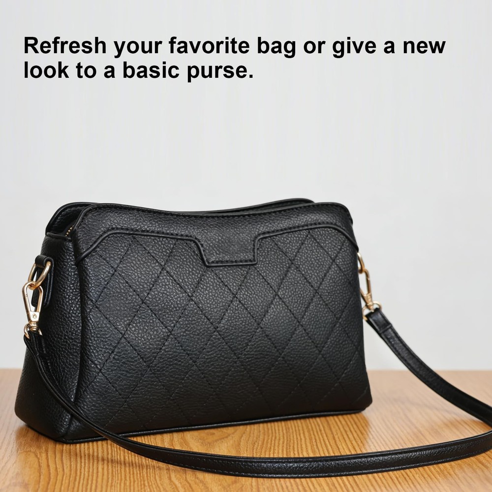 Leather Purse Strap Replacement Black Leather Crossbody Strap Adjustable