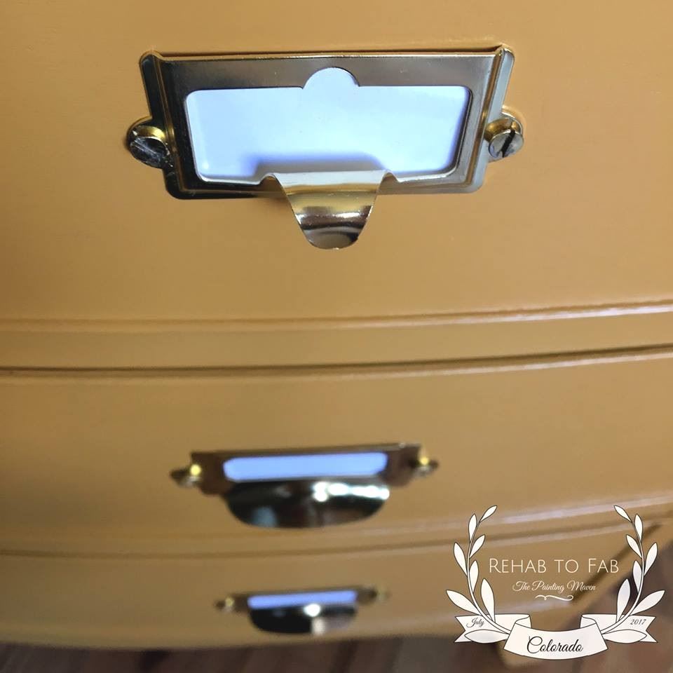 Brass Plated Cabinet Label Holder w/ Finger Pull - 2 1/2" (1300)