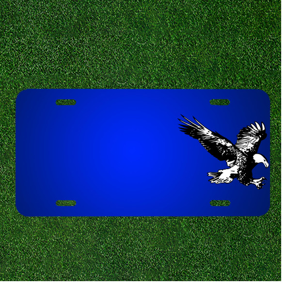 Custom Personalized License Plate With Add Names To Eagle Black And White