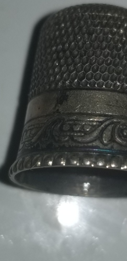 Antique Simons Bros. Sterling Silver Thimble Size 10