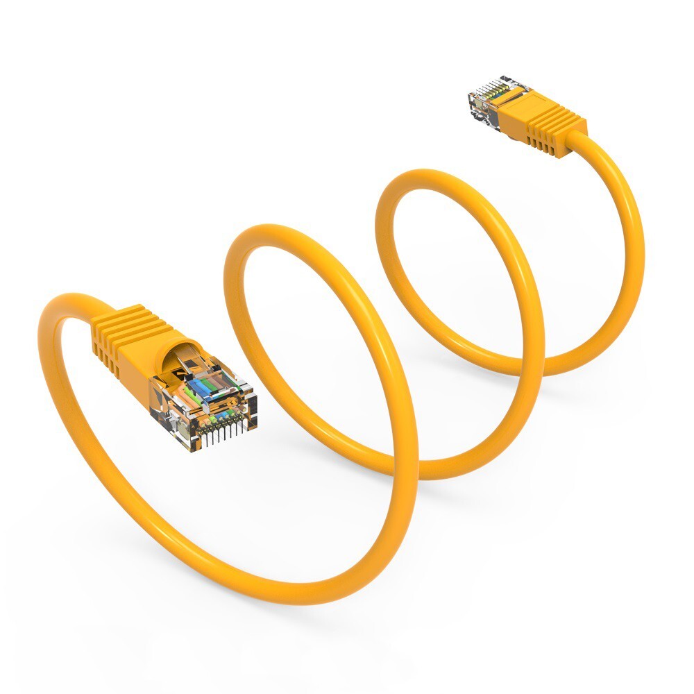 10-Pack Individual Bagged 7-Foot Yellow CAT5E UTP Ethernet Network Booted Cable