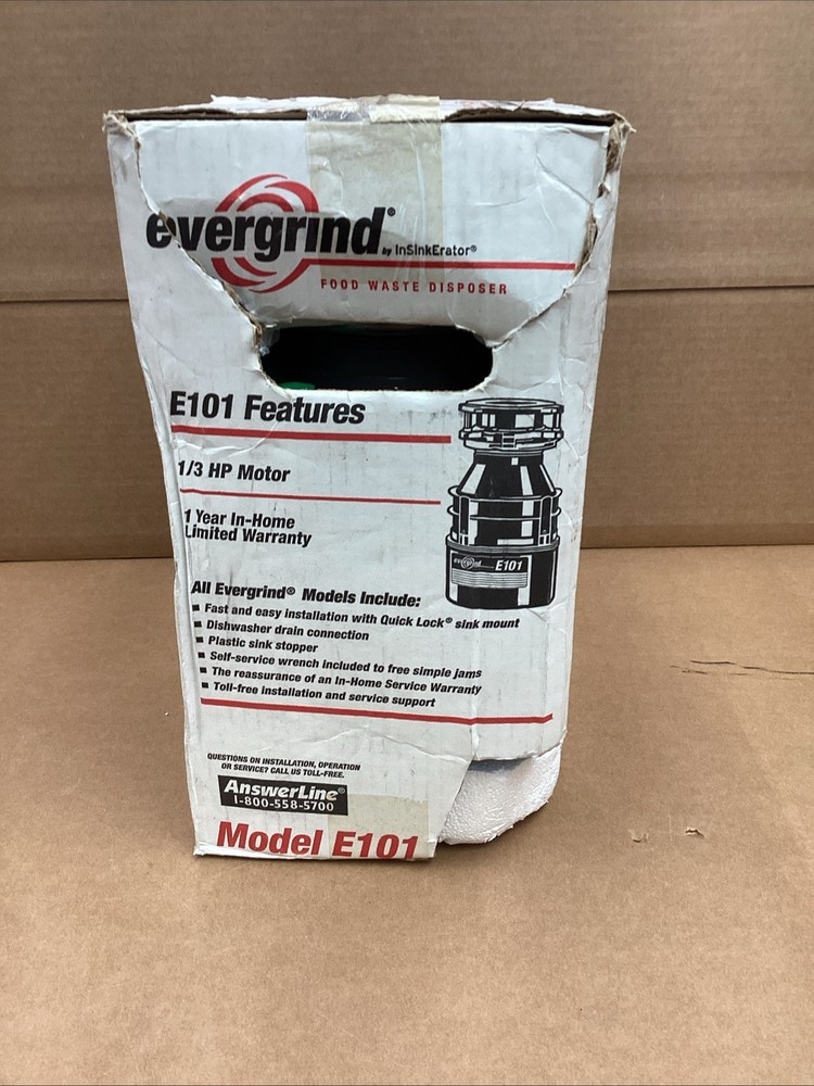 Evergrind E101 1/3 HP Garbage Disposer,‎1/3 HP Disposer, sink flange and stopper