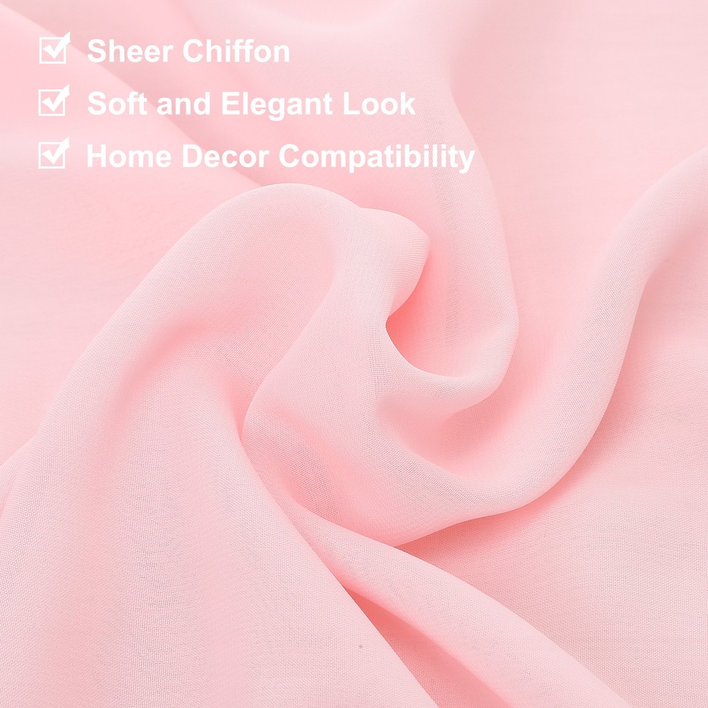 2 Pcs Pink Chiffon Table Runner 27.5" x 118" Romantic Table Runner