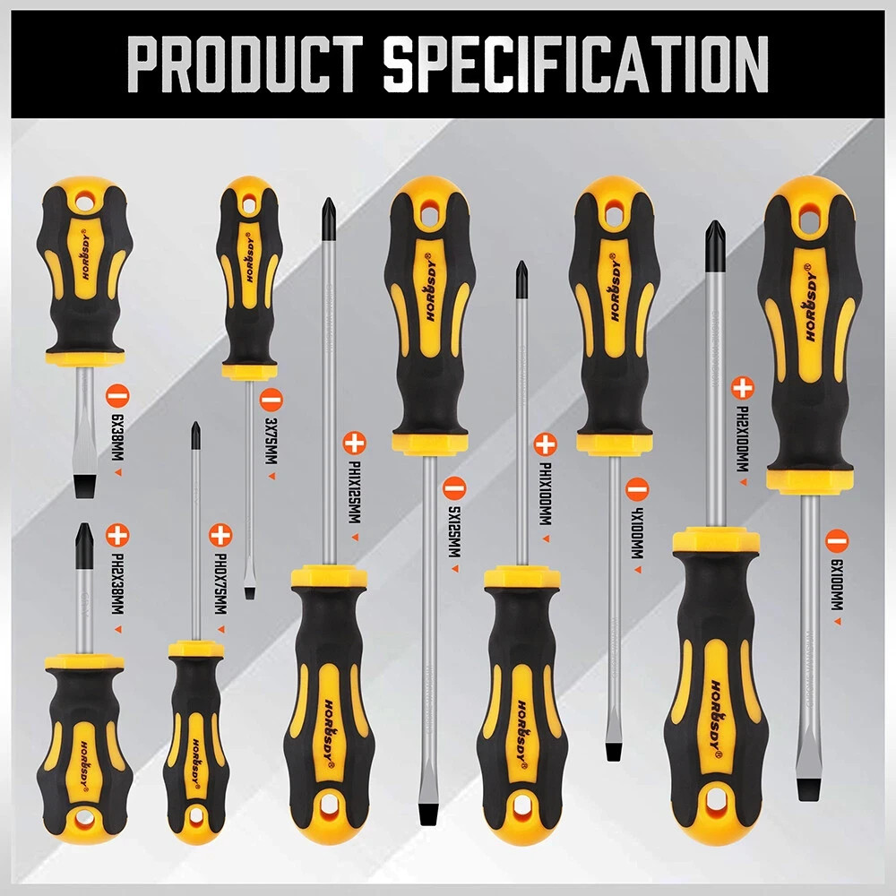 11 Pieces Magnetic Screwdriver Set 5 Phillips 5 Flat Head Tips Magnetizer Tool