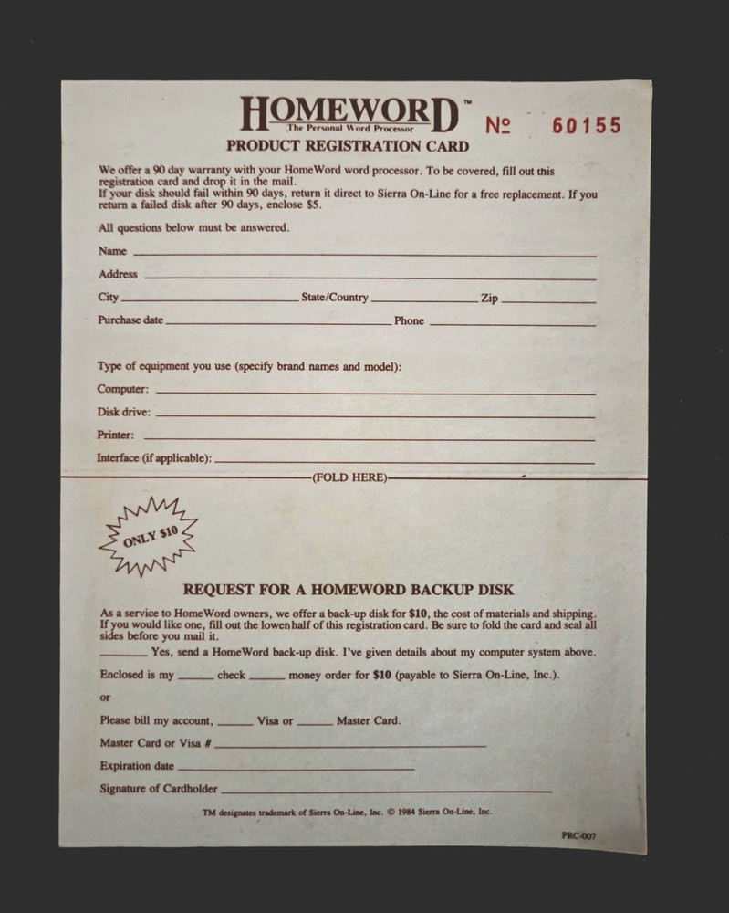 Sierra On-Line HomeWord Word Processor System Complete for Atari Home Computers