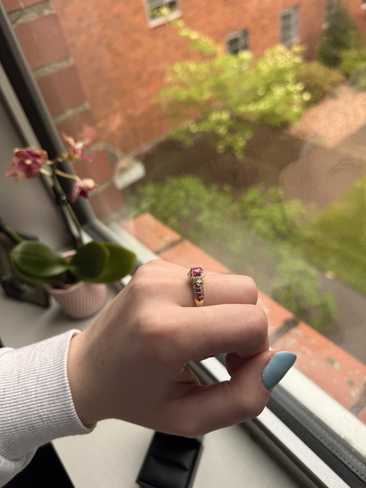 Ruby Diamond 14k Gold Ring Size 7