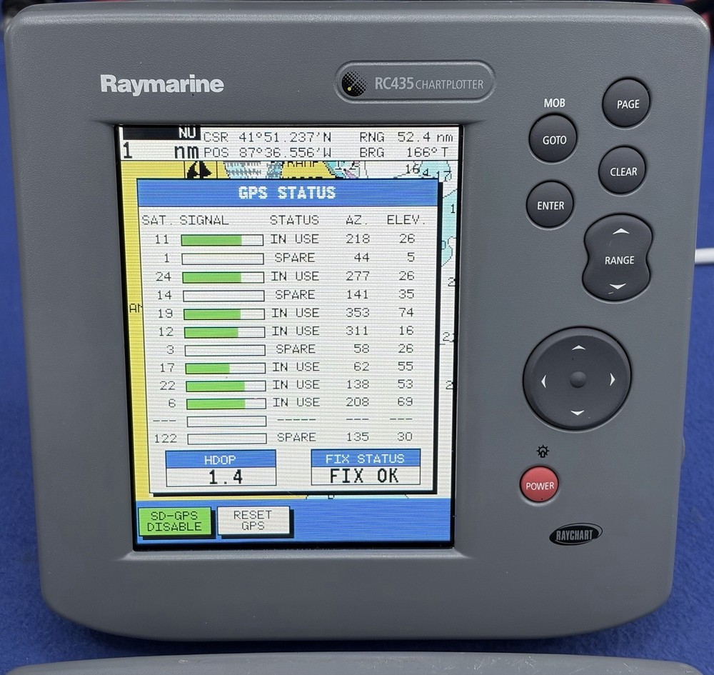 Raymarine RC435 GPS Chartplotter Display W/ Cover; Fully Tested & Working