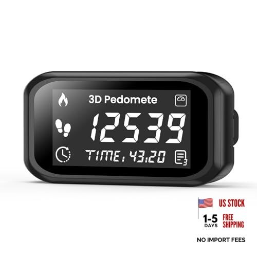 3D Pedometer for Walking,Accurate Step Counter & Calorie Tracker - Clip-On