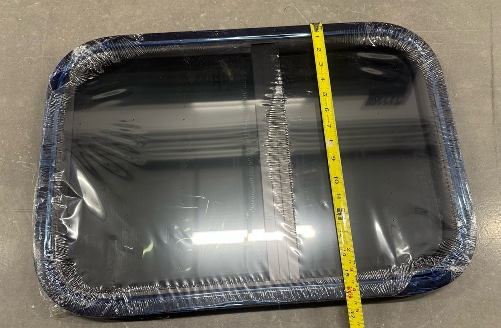 22" x 15" RV Exit Window Camper Push Out Emergency Window w/ Trim & Screen Black