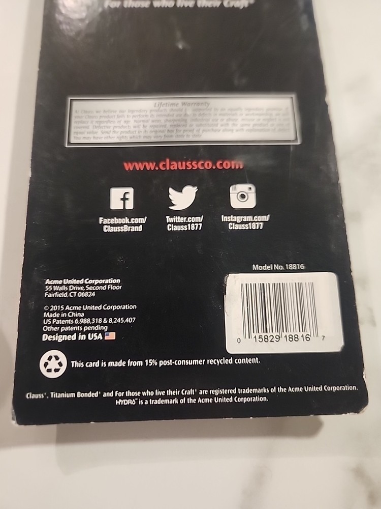 Clauss Hydra 7" Titanium Bonded Non Stick Shop Scissors Partial Serration