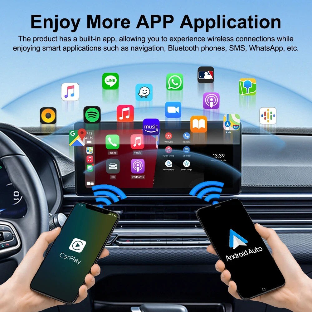 CarlinKit MINI 5.0 Pro 2-in-1 Wireless CarPlay Android Auto Ai Adapter Plug&Play