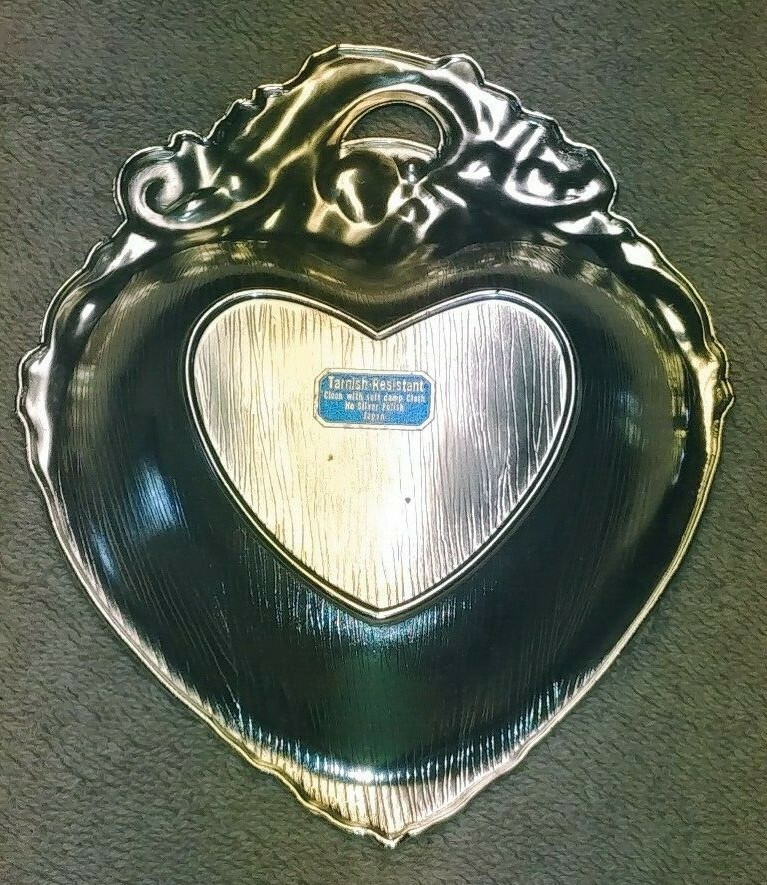 Godinger Silver Plated Heart Shaped Candy Trinket Dish