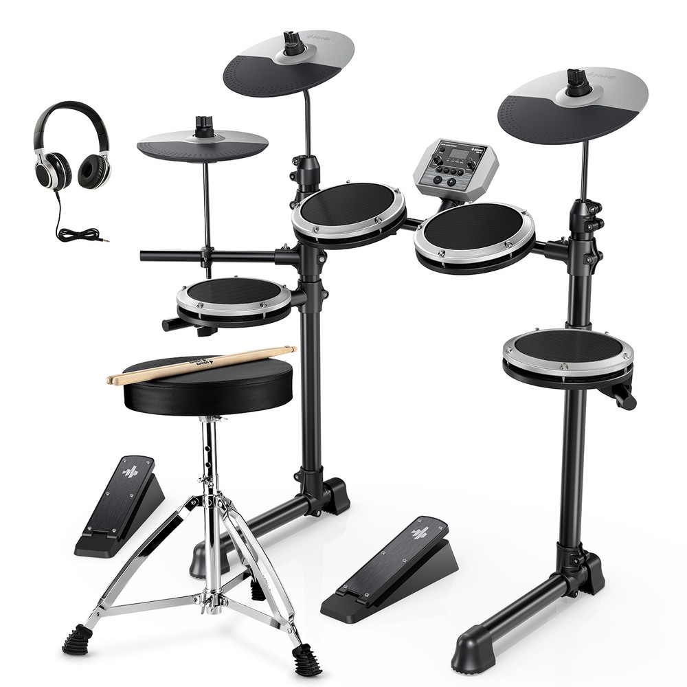 Donner DED-80 Electric Drum Set With Headphone Throne Online Lessons | Gray