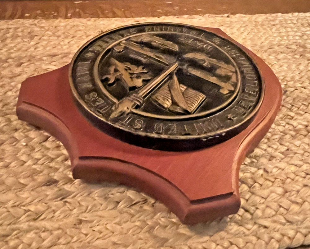 RARE & Historical Naval Plaque US Navy DATC Command Plaque - Solid Brass Shield