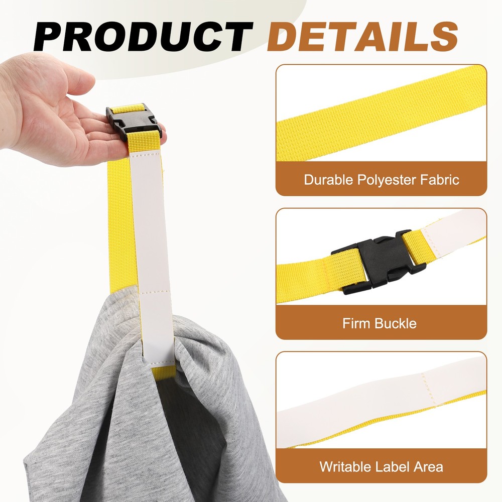 4 Pcs Multipurpose Laundry Strap with Buckle, Yellow