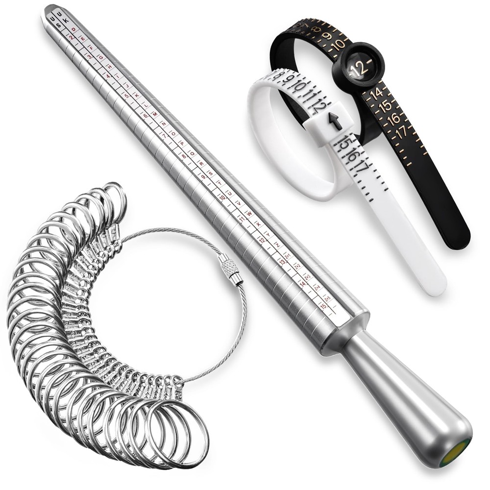 Meowoo Ring Sizer Measuring Tool Set, Gauges with Finger silvery