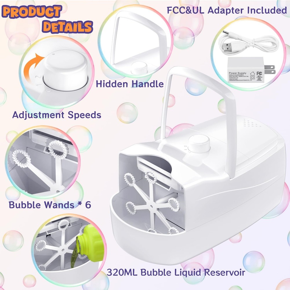 Sizonjoy High Output Bubble Machine 18000 Bubbles Per Minute Portable Fun
