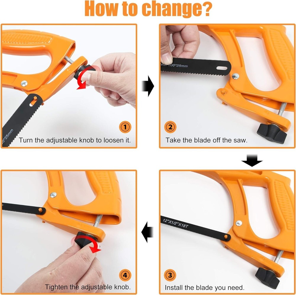 Hacksaw Frame Set, 12’’ Hacksaw Frame, 6’’ Hacksaw Frame and 10'' Mini Hacksa...