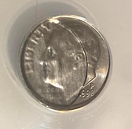 ERROR 1998 Roosevelt ANACS MS 62 Struck Thru Thin Clad Layer