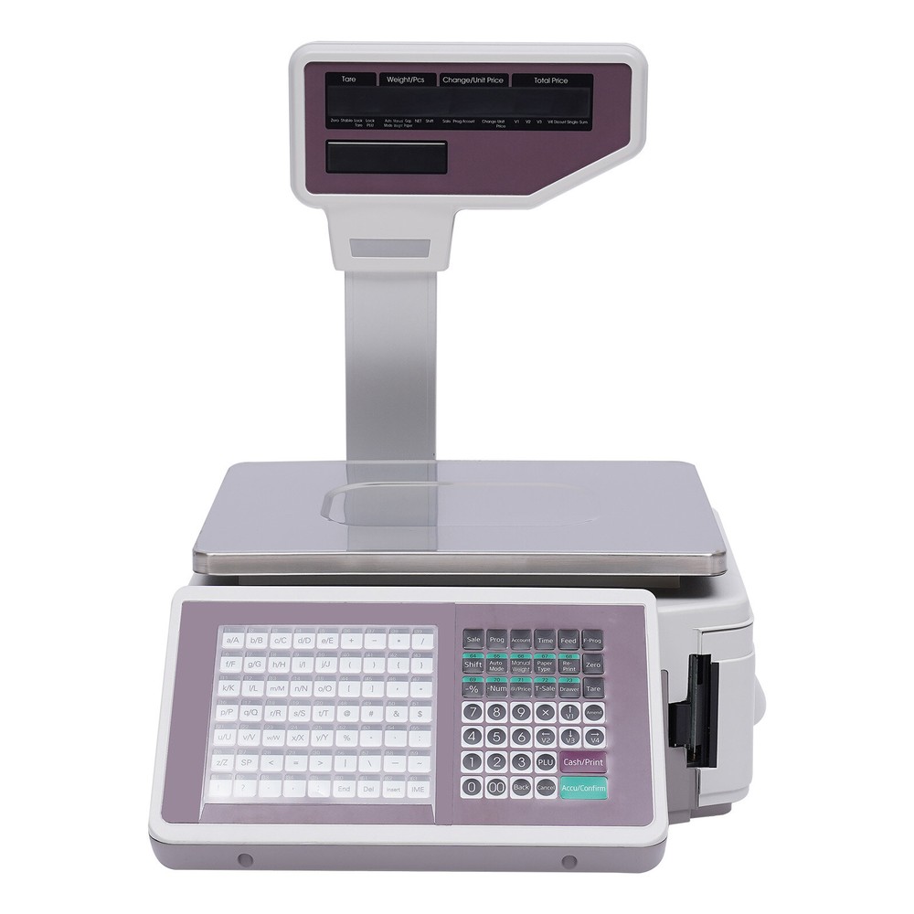 Commercial Digital Food Price Computing Scale 66lbs with Dual Label Printer Fast