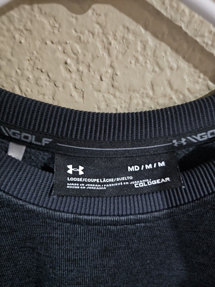 Under Armour Golf Black Pullover Sweatshirt Jacket Men's Medium