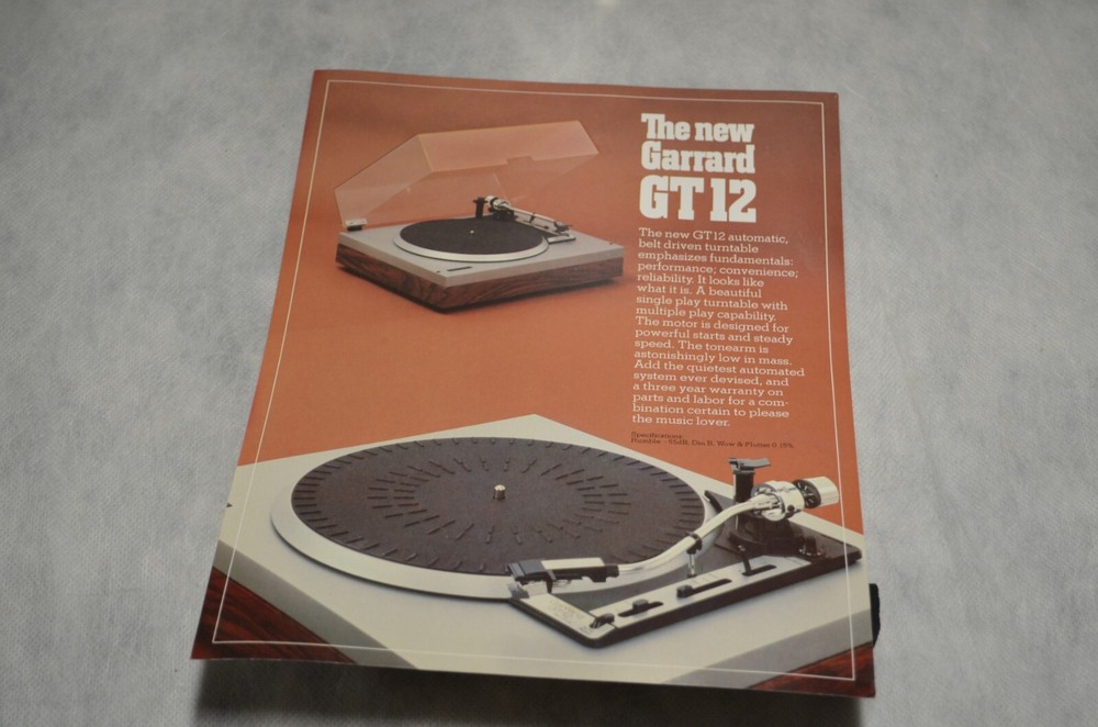 10 Data Sheets/Foldouts- Garrard &1 Foldout- Ferrograph. England. 1970s. Mint-