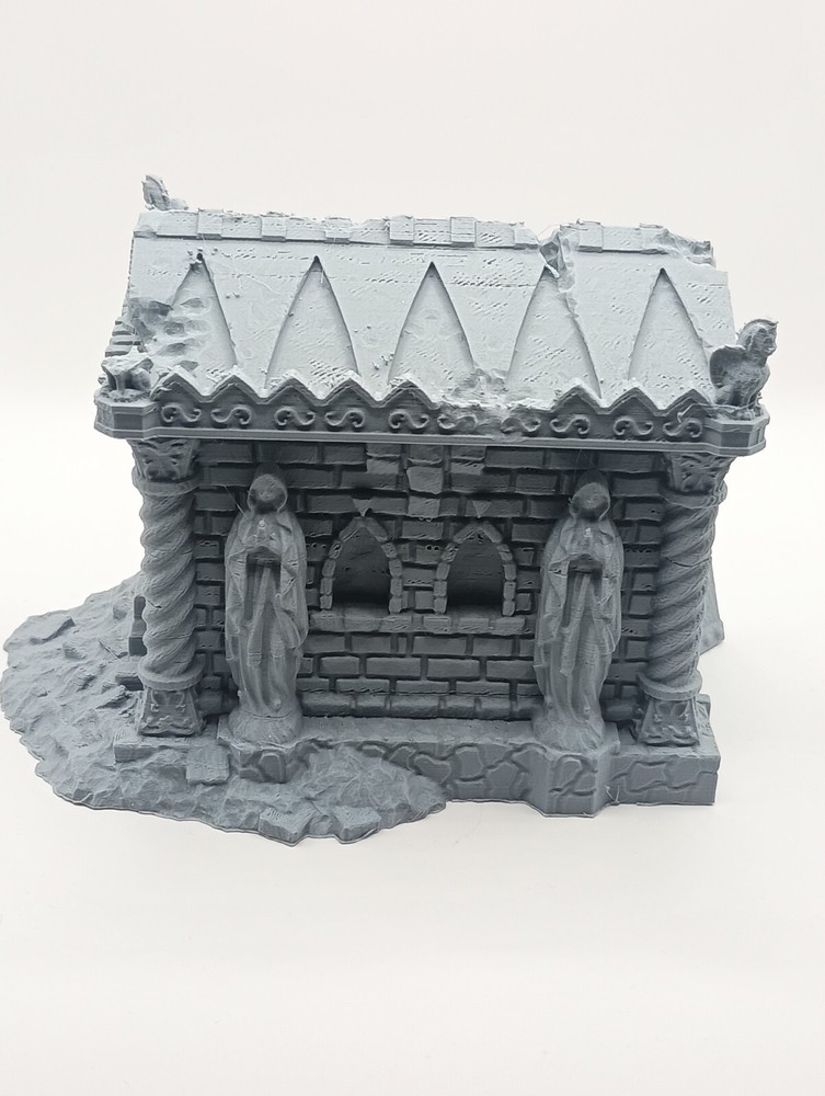 3D Printed Ruined Mausoleum (28mm-32mm Scale)
