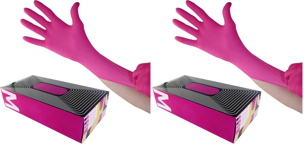 Waxness Cosmetology Nitrile Gloves Pink, Medium, 100 pcs/box Small