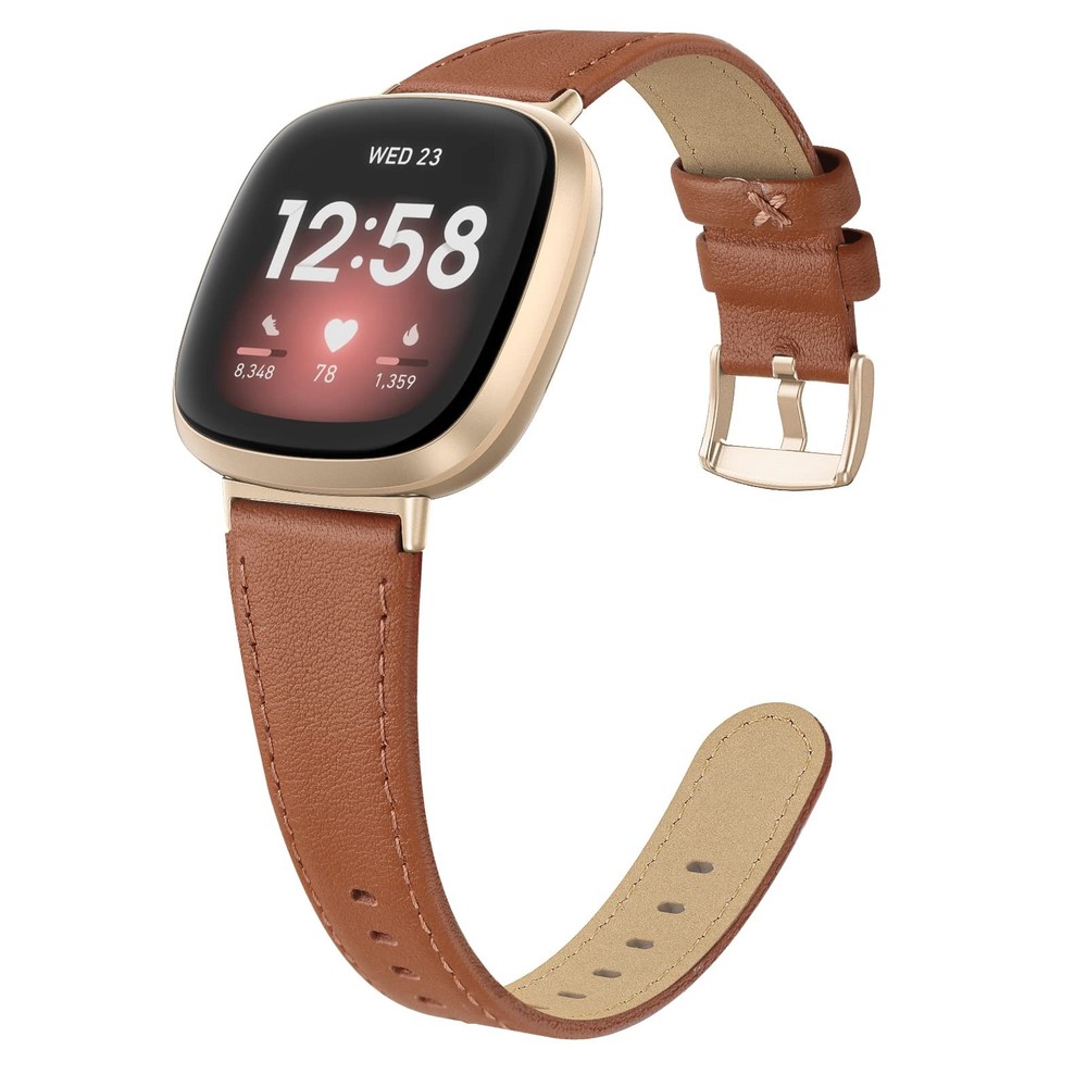 Leather Bands for Fitbit Versa 3, Versa 4, Sense  Genuine Replacement Straps