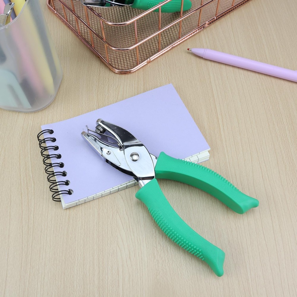 1/4 Inch Triangle Shape Hole Puncher, Handheld Single Green(Triangle Shape)