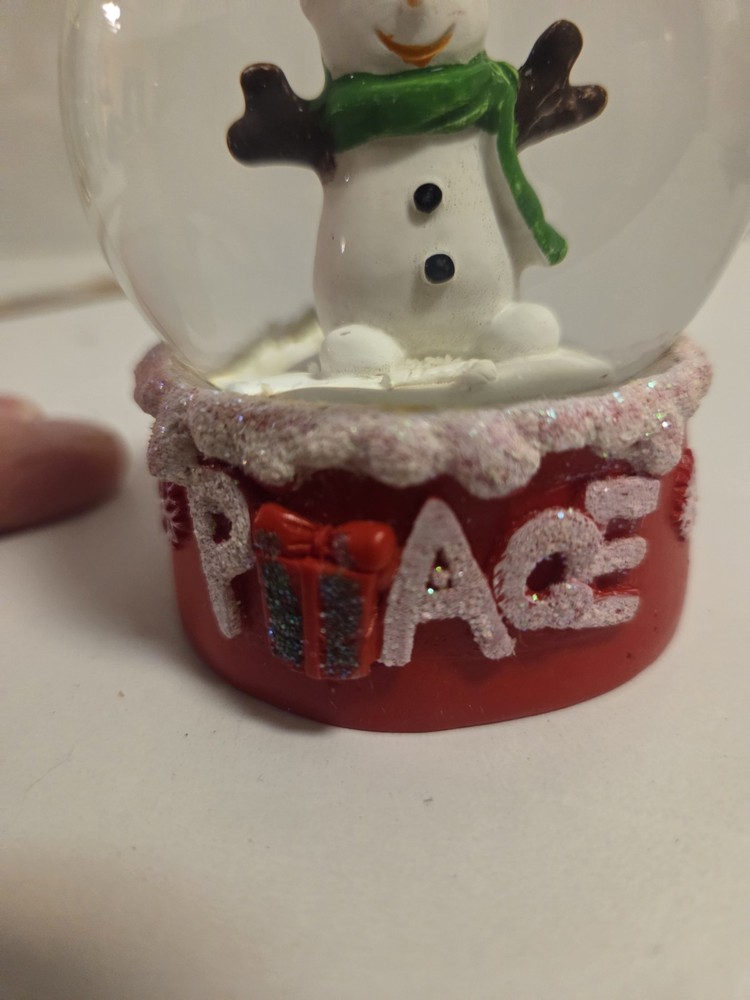 Christmas Snowman Snow Globe Peace Decor