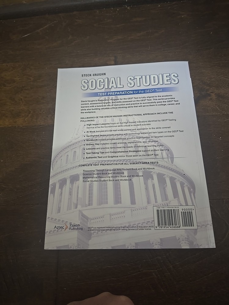 Aztec Paxen, Social Studies Second Edition Student Book Test for GED