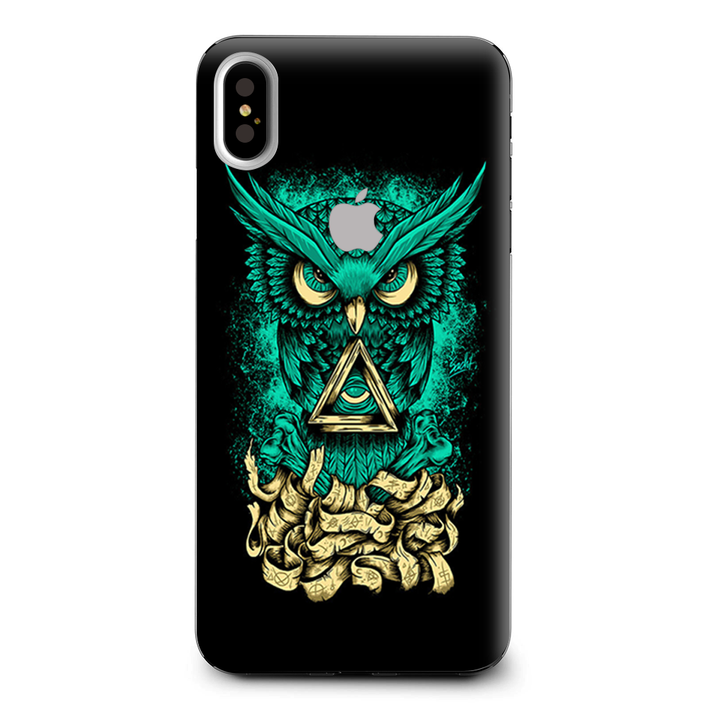 Skins Decal Wrap for Apple iPhone XS Max-Awesome Owl Evil