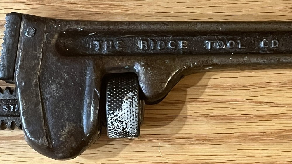 Vintage RIDGID Adjustable 10” Pipe Wrench - Working Condition, Hand Tools