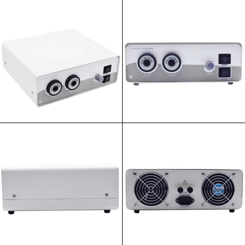 150W Double-Hole Halogen Medical Cold Light Source for Endoscope Microscope