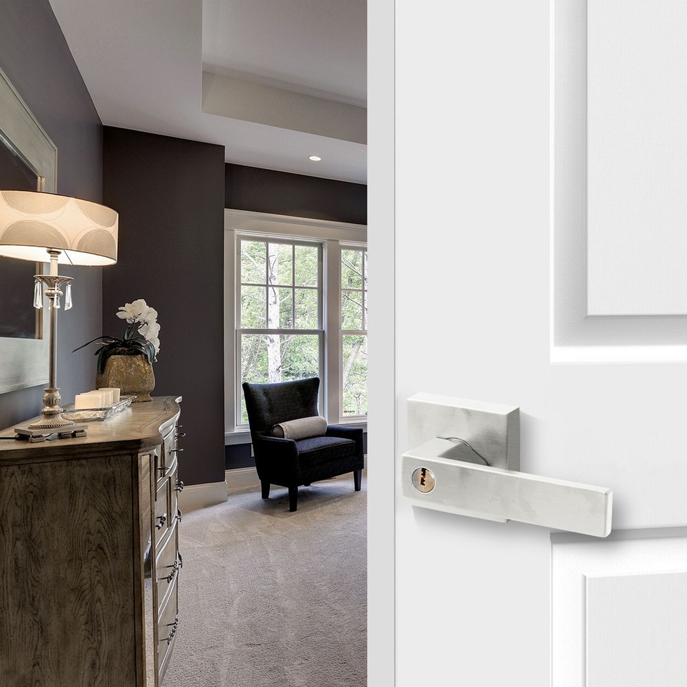 Silver Door Lever Privacy Passage Dummy Handle Interior Square Knobs 12 pack